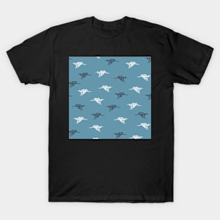 Great Kamouraska Heron - blue background T-Shirt